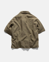 PETER SS POLO - COYOTE HANDWOVEN COTTON MESH