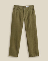 LINEN TROUSERS - OLIVE