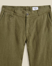 LINEN TROUSERS - OLIVE