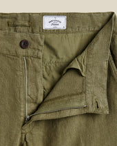 LINEN TROUSERS - OLIVE