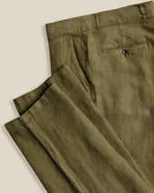 LINEN TROUSERS - OLIVE