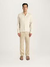 The Long Sleeve Cuban Collar Shirt Natural Tencel Lyocell