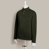 Long Sleeve Knitted Polo Shirt In