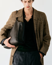 Calella Squared Medium Grainy Leather Trimmed Tote Bag
