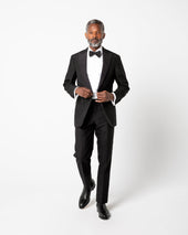 Kincaid No 3 Peak Lapel Tuxedo In Wool Mohair With Silk Grosgrain Trim