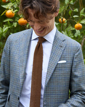 Silk Knit Tie In Havana