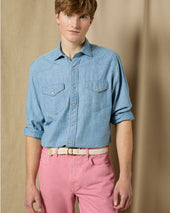 1 Woven Double O Ring Belt In Bone Cotton