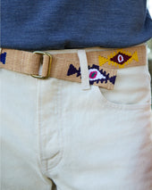 Hand Loomed D Ring Belt In Maize Tribal