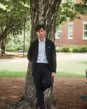 Spread Collar Dress Shirt In Dutch Graph Check Poplin