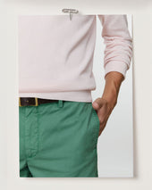 Crewneck Sweater In Pale Pink Ice Cotton