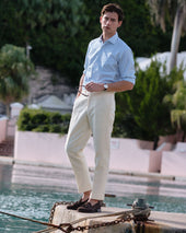 Spread Collar Dress Shirt In Bluegrass Multi Stripe Poplin