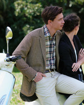 Western Work Shirt In Bone Navy Berry Madras