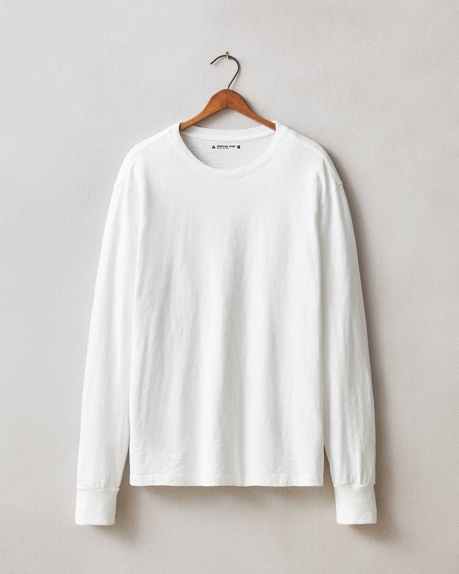 Men S Premium Slub Long Sleeve Crew Tee Bone