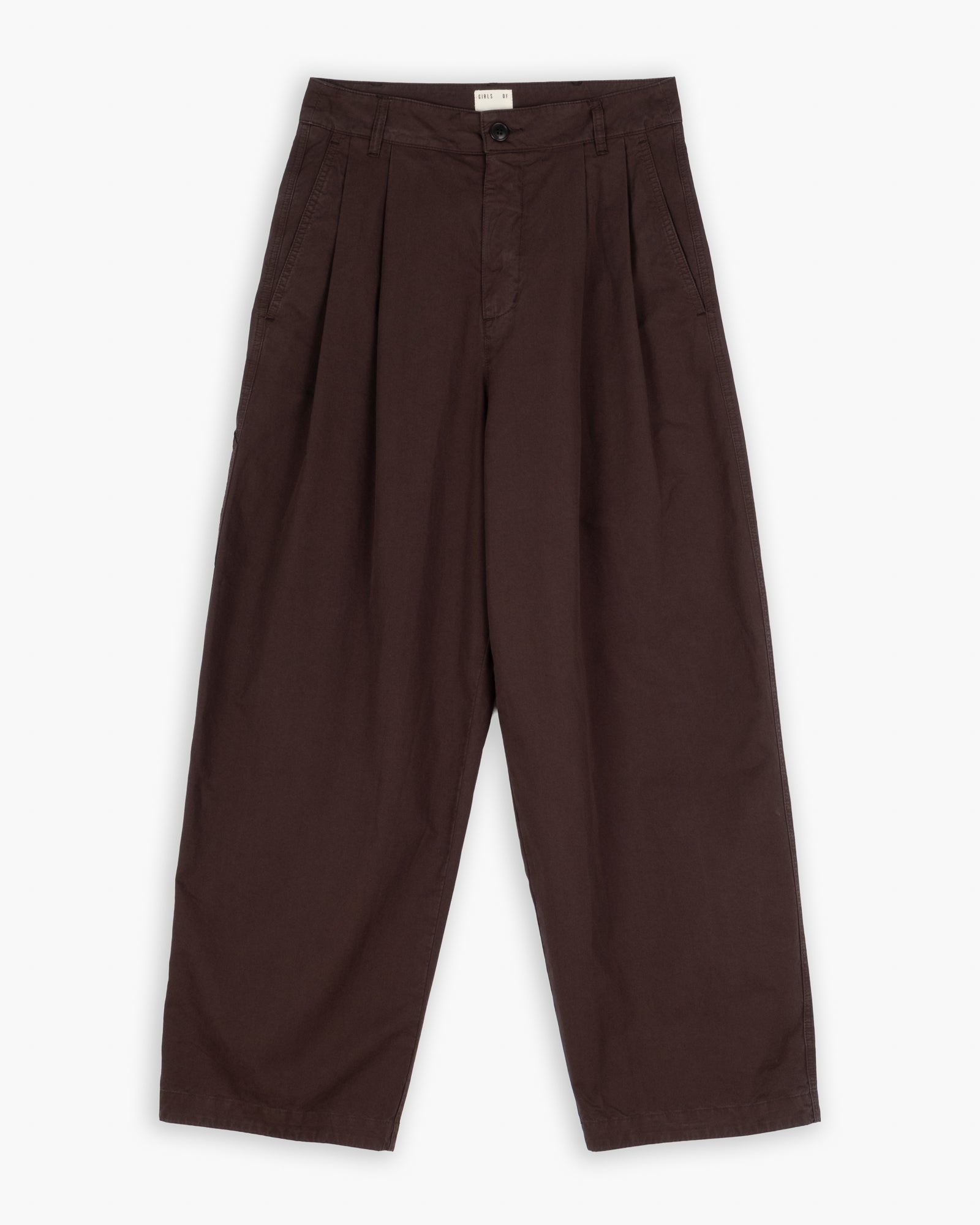 Ambassador Pants Crispy Cotton Coffee Brown