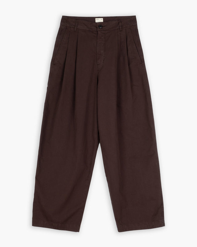 Ambassador Pants Crispy Cotton Coffee Brown
