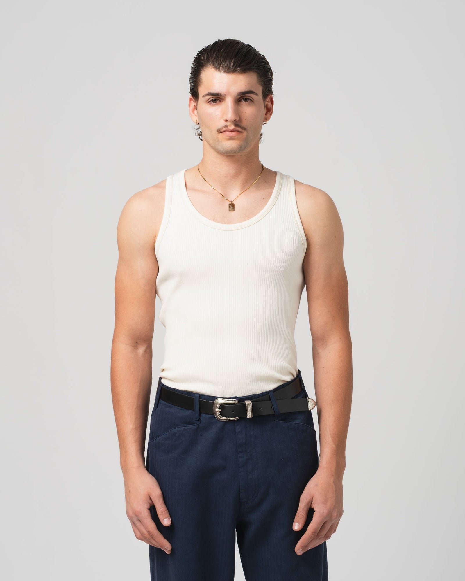 Tank Top Military Rib Ecru