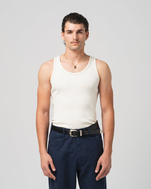Tank Top Military Rib Ecru