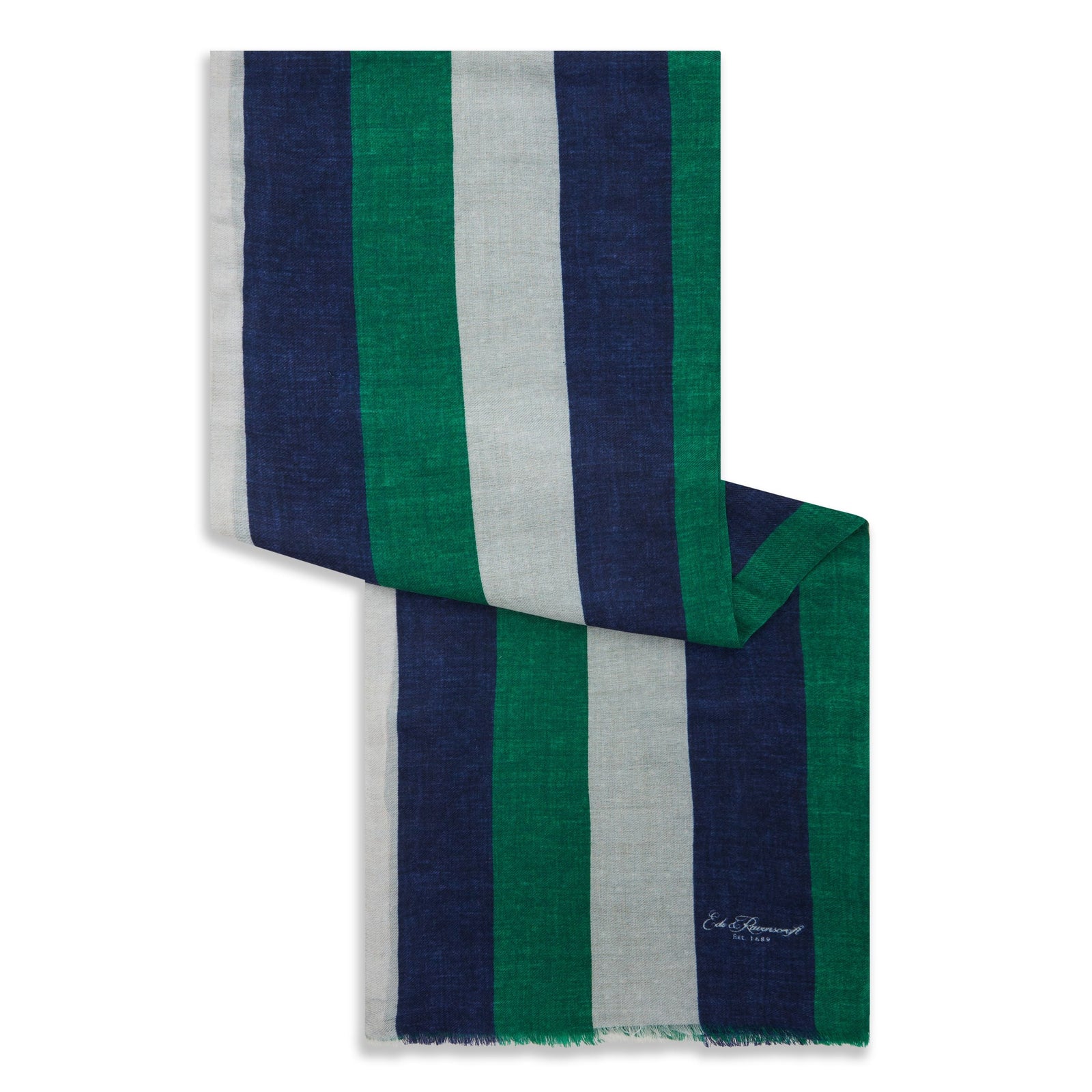 Spot Stripe Reversible Wool Silk Cashmere Scarf