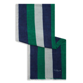 Green Spot Stripe Reversible Wool Silk Cashmere Scarf