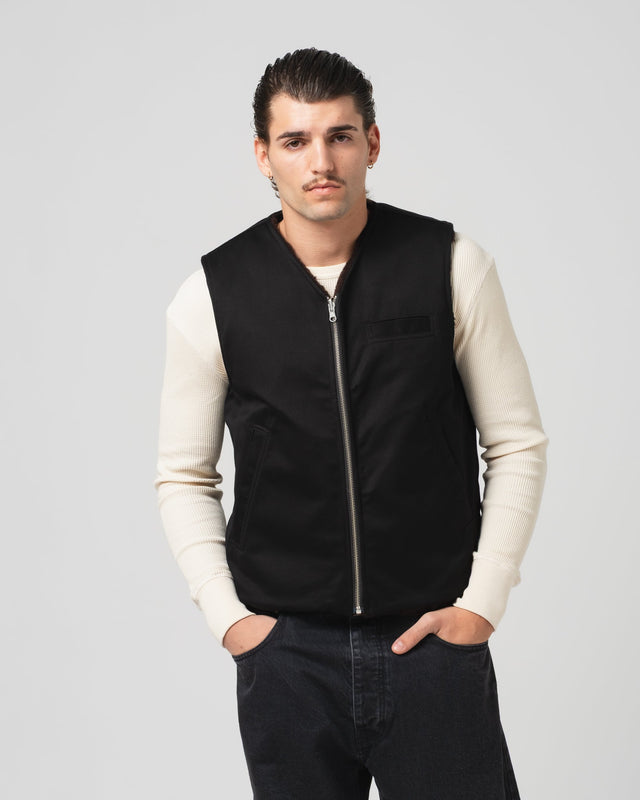Deck Vest Bedford Cords Black