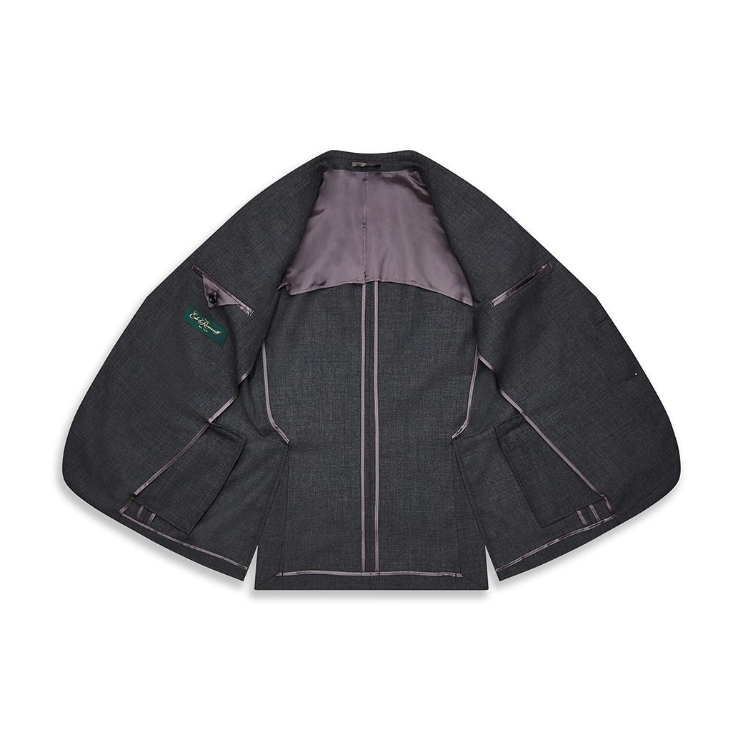 Knighton Semi Lined Charcoal Tropical Worsted Wool Suit