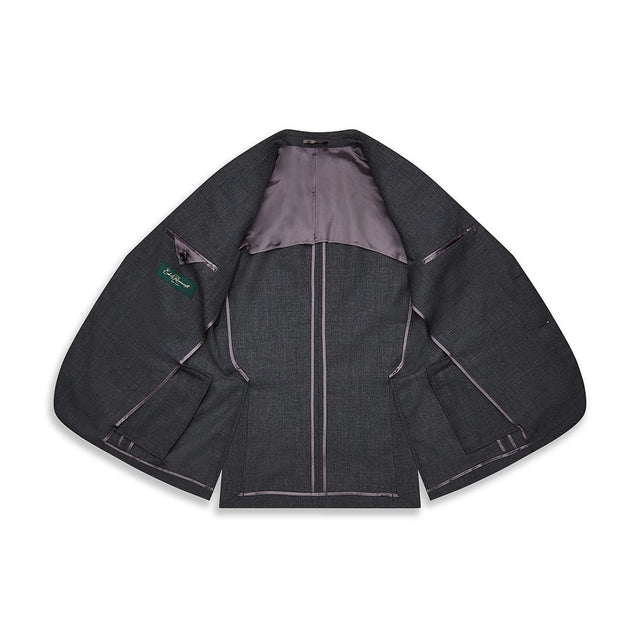 Knighton Semi Lined Charcoal Tropical Worsted Wool Suit
