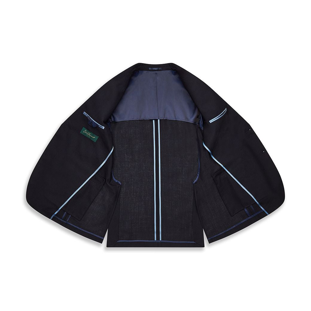 Knighton Semi Lined Navy Tropical Worsted Wool Suit