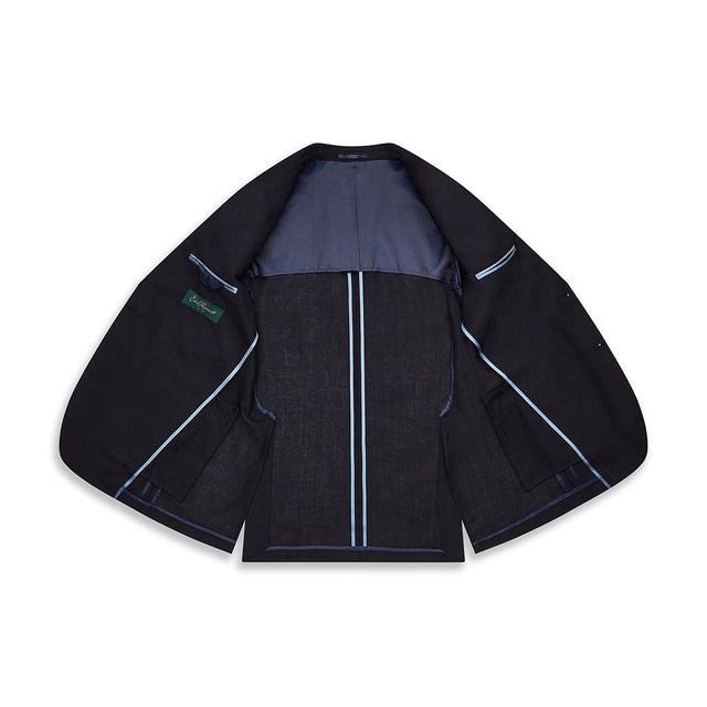 Knighton Semi Lined Navy Tropical Worsted Wool Suit
