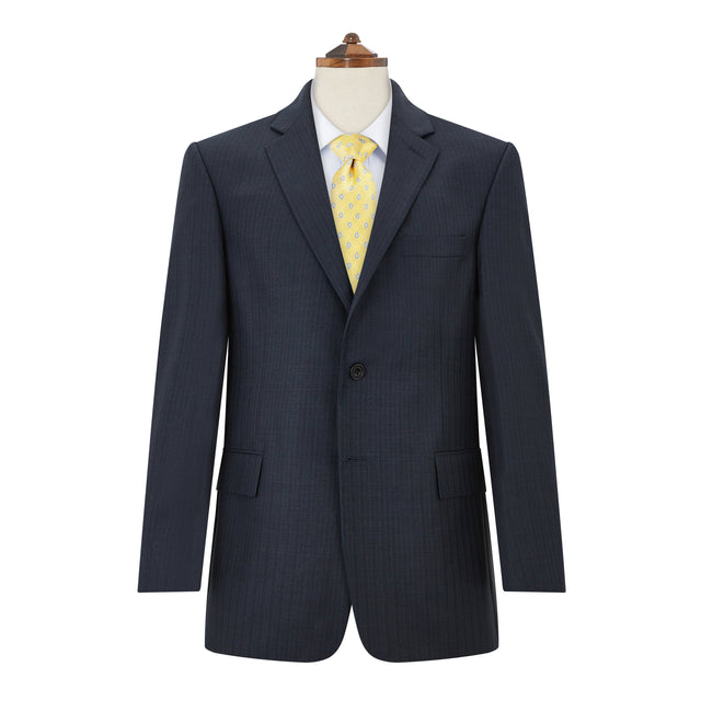 Barnes Light Navy Stripe Flannel Suit