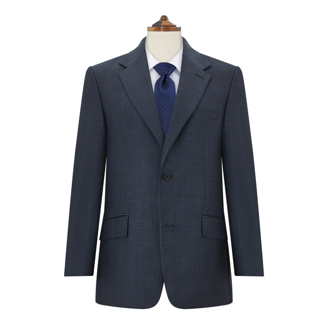 Barnes Light Navy Check Flannel Suit