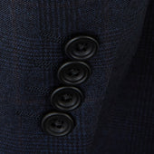 Barnes Light Navy Check Flannel Suit