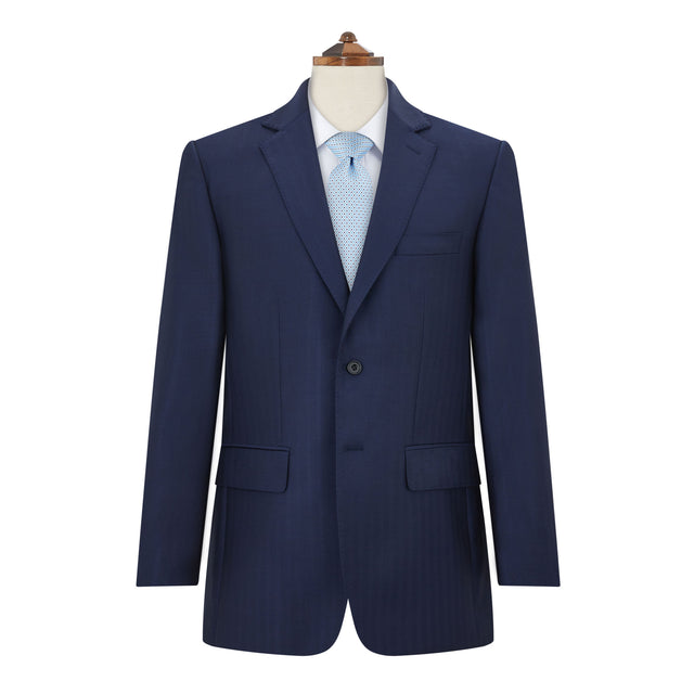 Barnes Navy Herringbone Suit