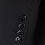 Black Fine Herringbone Wool Morning Coat