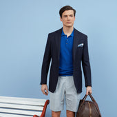 Bletchley Navy Herringbone Linen Jacket