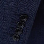 Bletchley Navy Herringbone Linen Jacket
