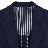 Bletchley Navy Herringbone Linen Jacket