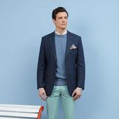 William Navy Linen Jacket