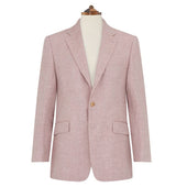 William Pink Cream Linen Herringbone Jacket