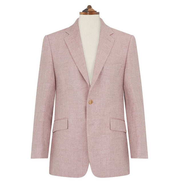 William Pink Cream Linen Herringbone Jacket