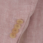 William Pink Cream Linen Herringbone Jacket