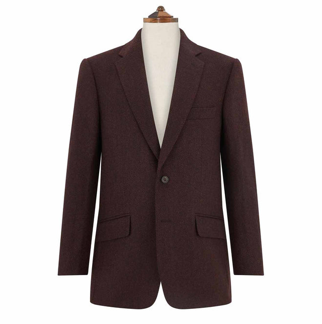 William Burgundy Herringbone Jacket