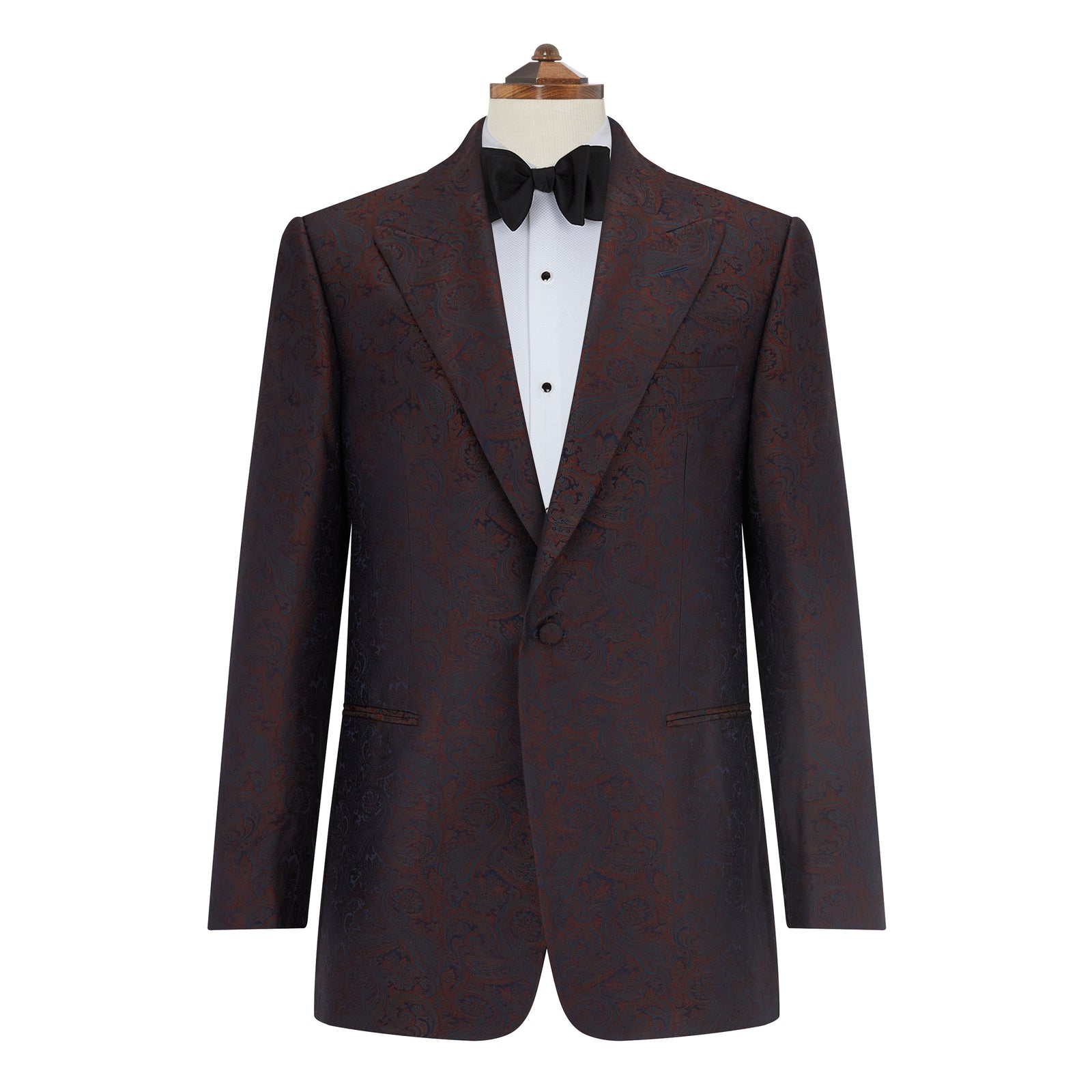 Drake Teal and Rust Jacquard Dinner Jacket