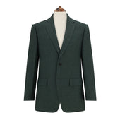 William Dark Green Plain Weave Linen Jacket
