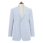 Edgar White Blue Seersucker Jacket