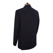 William Navy Wool and Cotton Herringbone Jacket