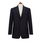 William Navy Wool and Cotton Herringbone Jacket