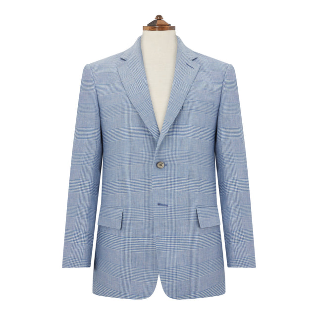 William Blue White Prince Of Wales Check Jacket