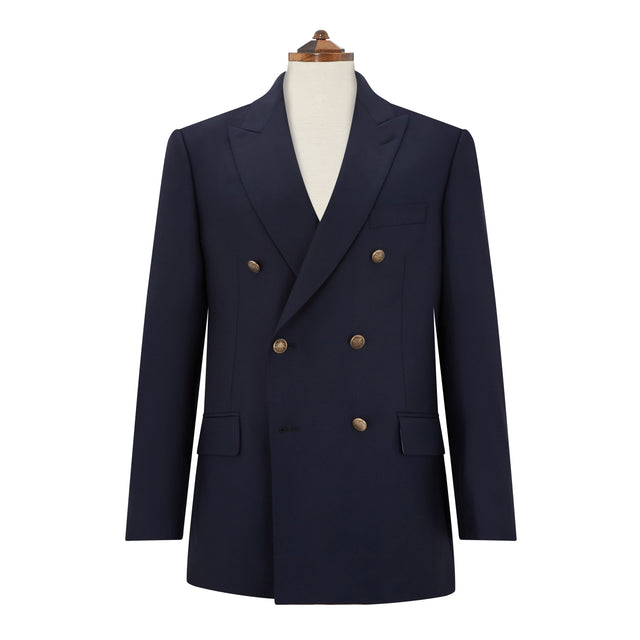 Baylen Navy Double Breasted Wool Blazer
