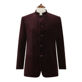 Darley Aubergine Nehru Velvet Jacket