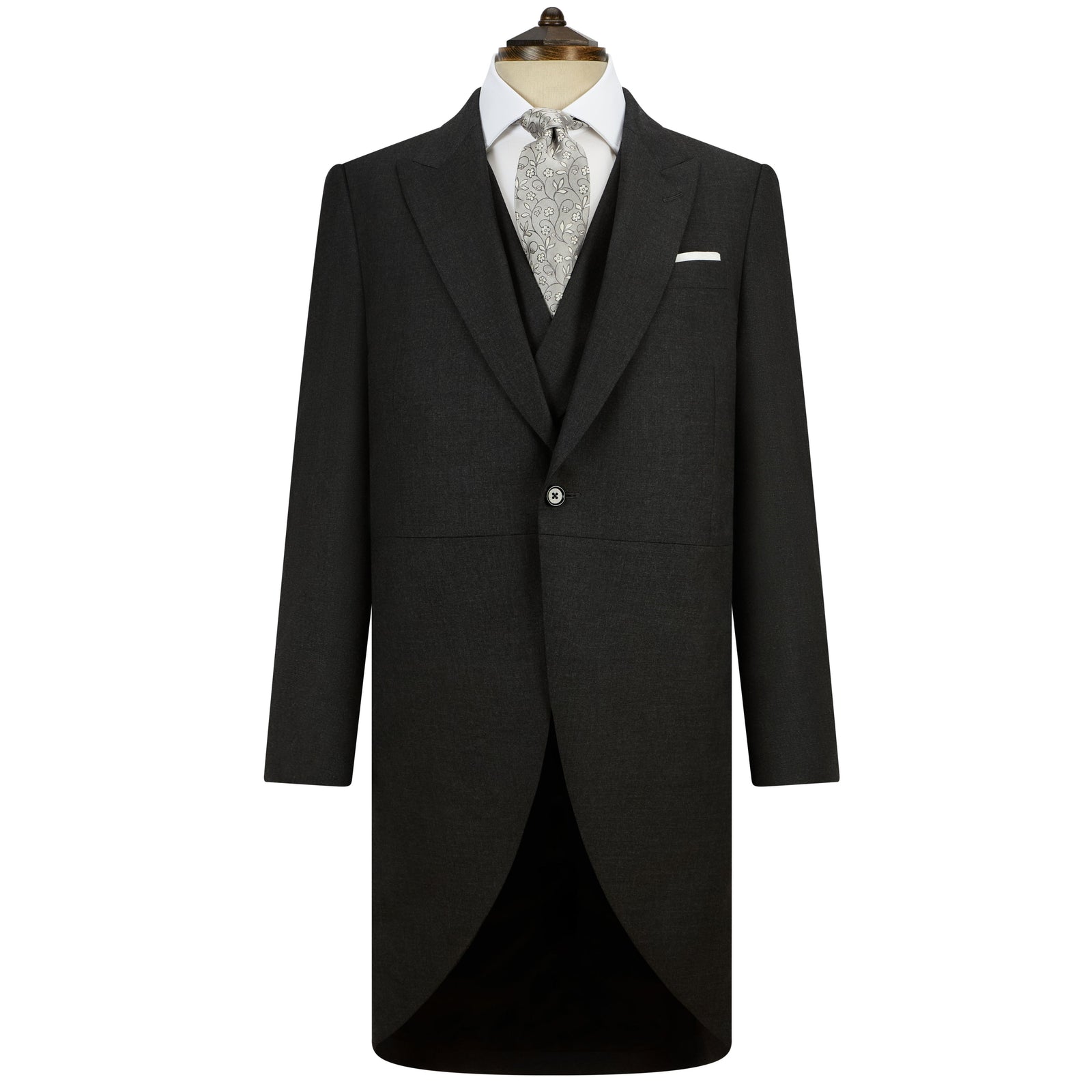 Charcoal Wool Cashmere Morning Coat